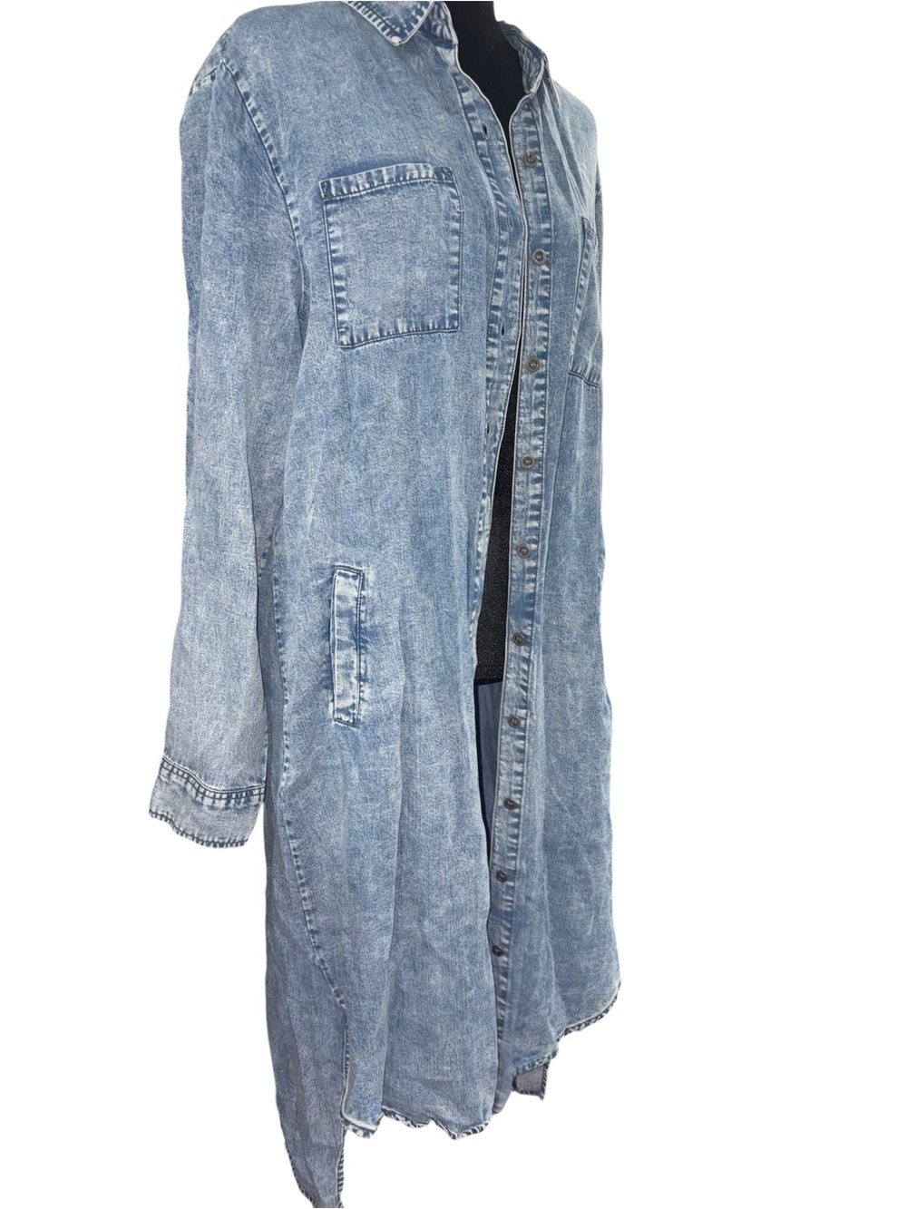 66. Women Denim Midi Dress Size Large - Picture 3 of 3